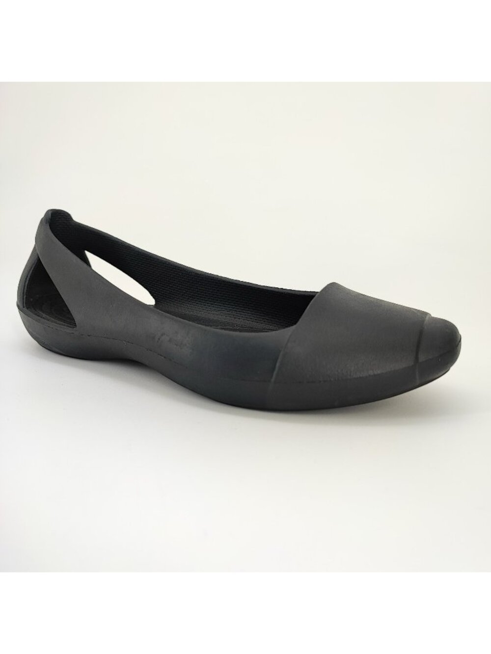 Crocs Sienna Women's Size 7 Flats Croslite Black Heel Cutout Slip On